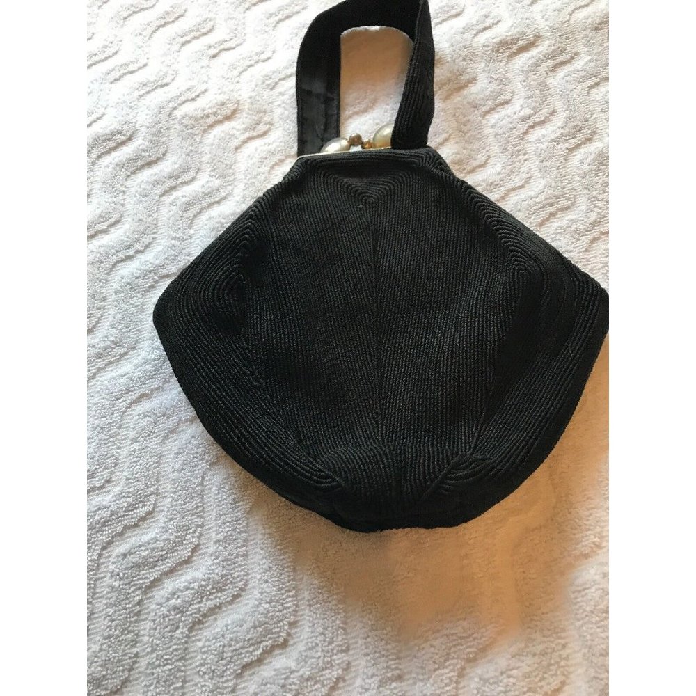 Vintage Black Monarch  Genuine Corde   Purse Bag